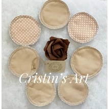 Vegyes mintájú, 7 darabos mosható arctisztító korong szett tüll tasakban