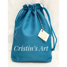 Acélkék, juta vászon, kis méretű kenyeres zsák