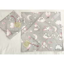 Rózsaszín nyuszis, mosható, szendvics csomagoló szalvéta