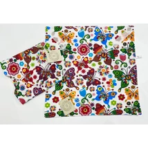 Színes pillangós szendvics csomagoló, textil szalvéta
