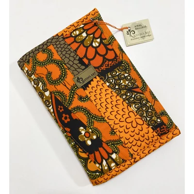 Afrikai színkavalkád-narancs mintás maradékmentes határidő napló borító A5 méretre