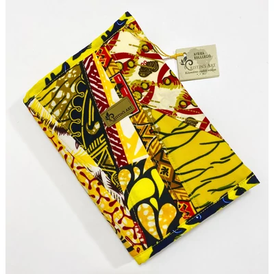 Afrikai színkavalkád-sárga mintás maradékmentes határidő napló borító A5 méretre