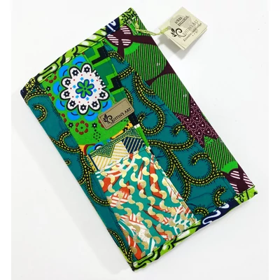 Afrikai színkavalkád-zöld mintás maradékmentes határidő napló borító A5 méretre