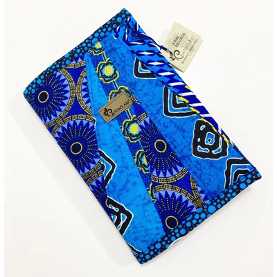 Afrikai színkavalkád-kék csillogó mintás maradékmentes határidő napló borító A5 méretre