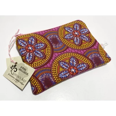 Pink-sárga afrikai mintás kis méretű neszeszer