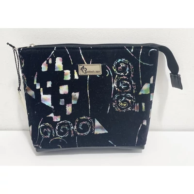 Fekete tükörbársony neszeszer színjátszós fényes nyomattal